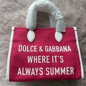 Dolce & Gabbana Fuchsia Tote with White Accents